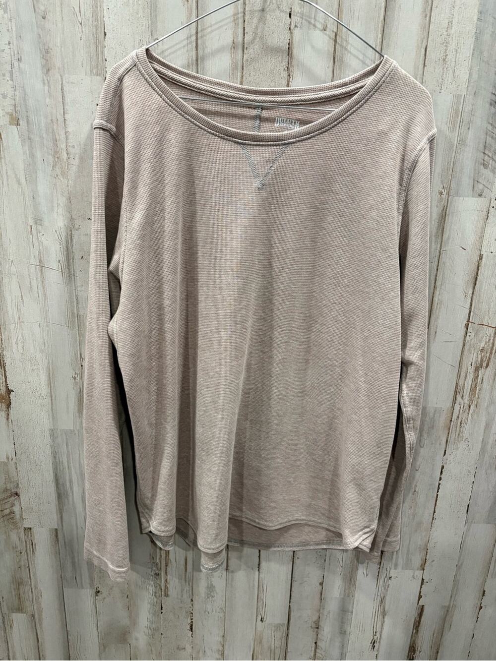 Duluth Trading Co Women's Drynamite Work Waffle Crewneck Tan XL Thermal